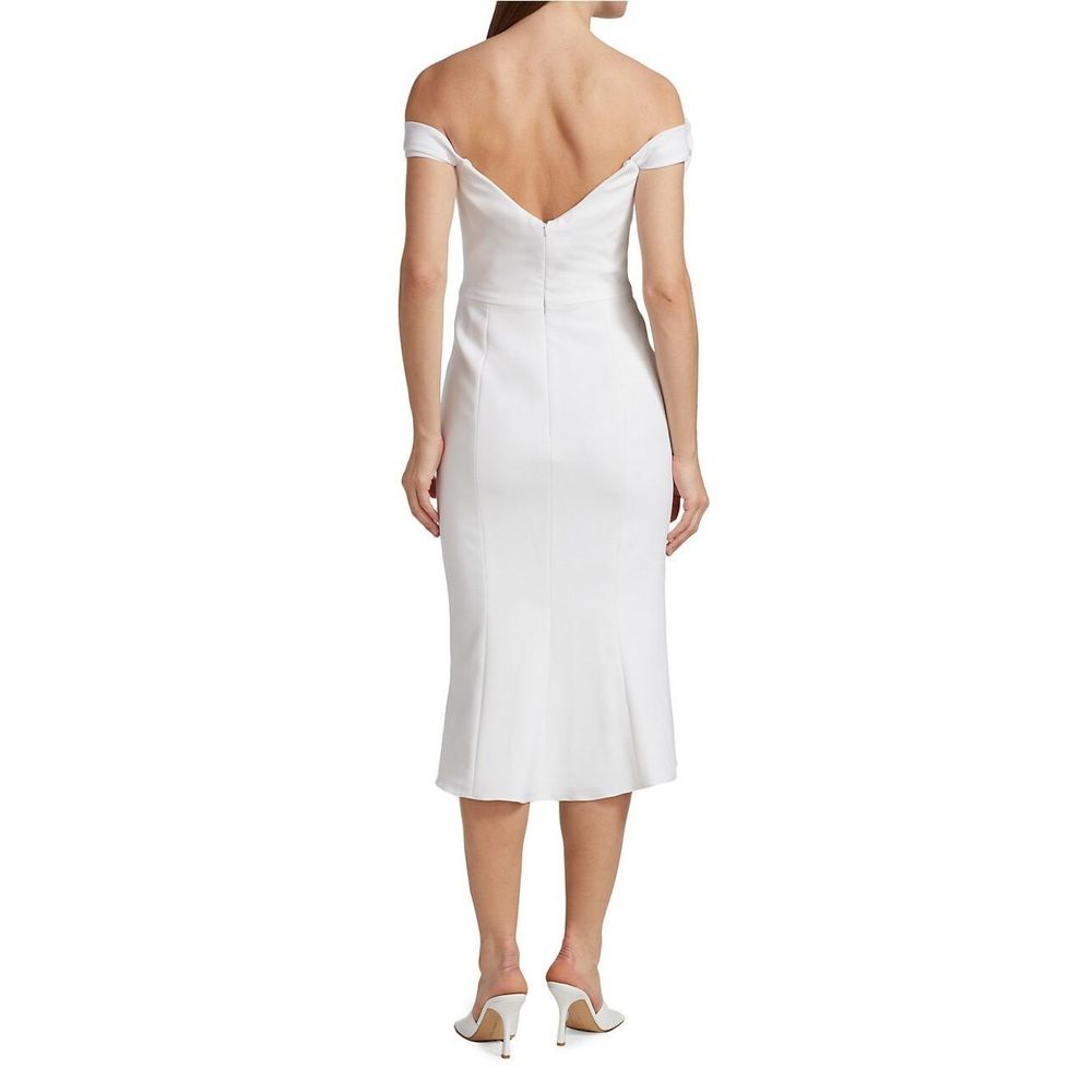 Marchesa Off-Shoulder White Dress SIZE 6 - Picture 3 of 12